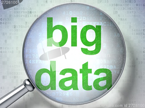 Image of Information concept: Big Data with optical glass