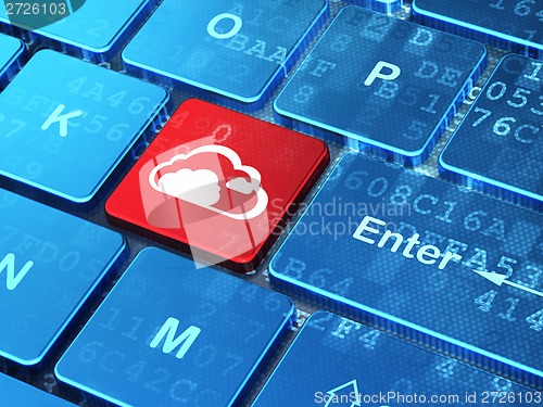 Image of Computing concept: Cloud on computer keyboard background