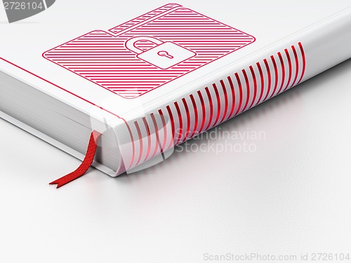 Image of Business concept: closed book, Folder With Lock on white background
