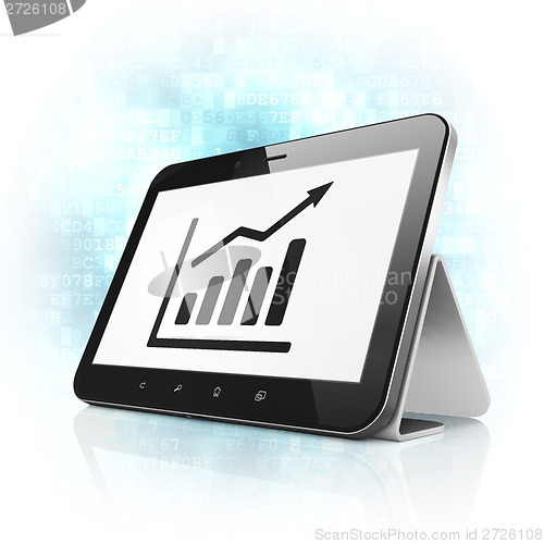 Image of News concept: Growth Graph on tablet pc computer