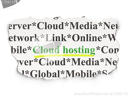 Image of Technology concept: Cloud Hosting on Paper background