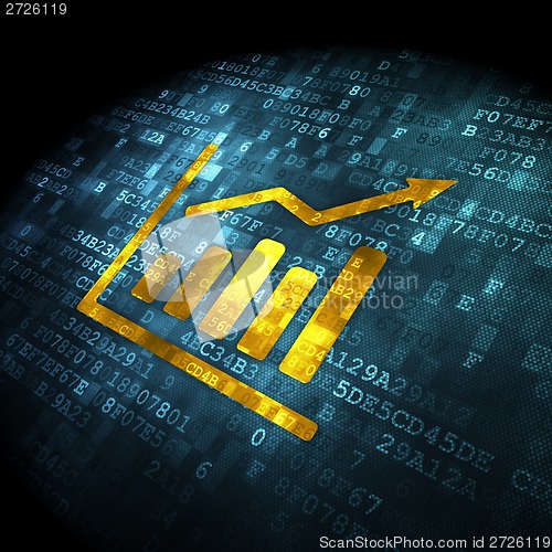 Image of Finance concept: Growth Graph on digital background