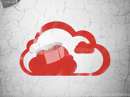 Image of Cloud networking concept: Cloud on wall background