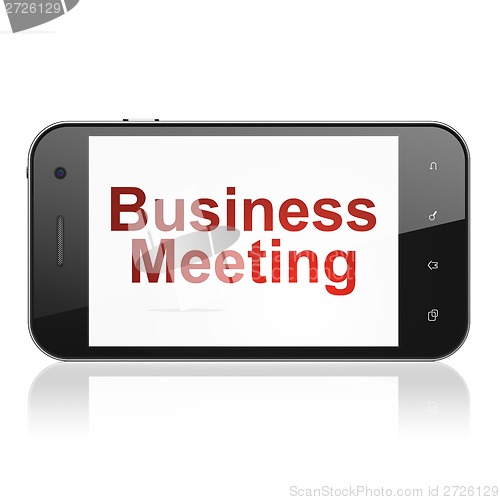 Image of Finance concept: Business Meeting on smartphone