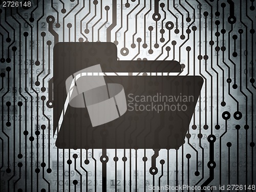 Image of Business concept: circuit board with Folder