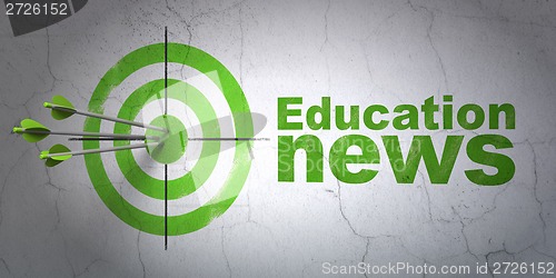 Image of News concept: target and Education on wall background