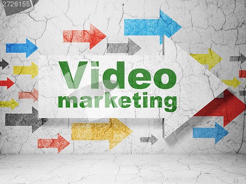 Image of Finance concept: arrow with Video Marketing on grunge wall background