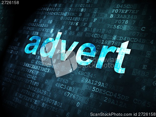Image of Advertising concept: Advert on digital background
