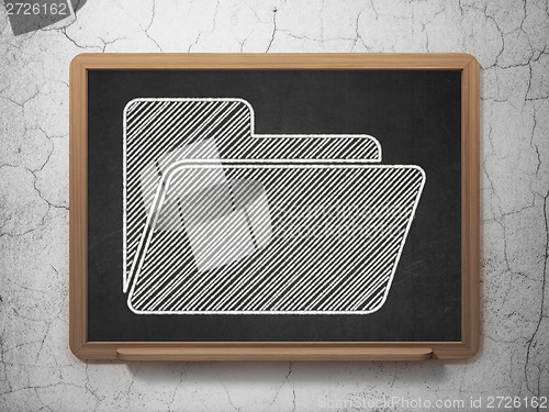 Image of Finance concept: Folder on chalkboard background