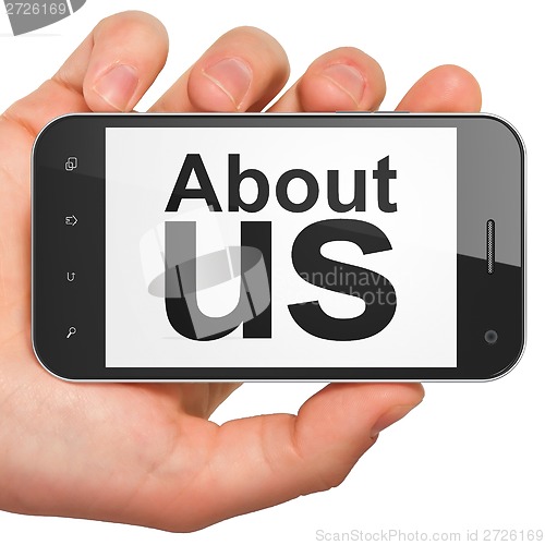 Image of Marketing concept: About Us on smartphone