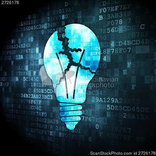 Image of Business concept: Light Bulb on digital background
