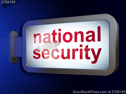 Image of Protection concept: National Security on billboard background