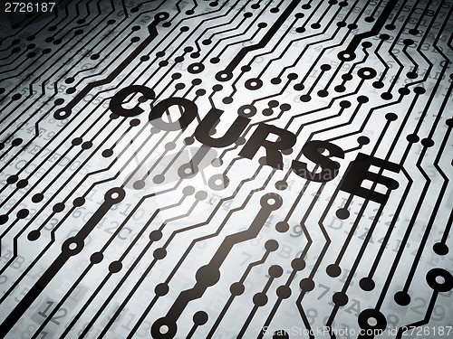 Image of Education concept: circuit board with Course