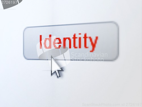 Image of Privacy concept: Identity on digital button background