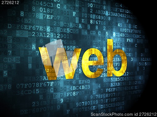 Image of SEO design concept: Web on digital background