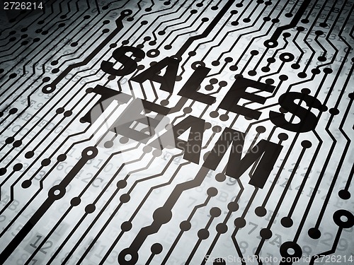 Image of Marketing concept: circuit board with Sales Team
