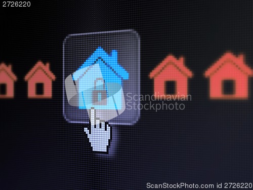 Image of Protection concept: Home on digital computer screen
