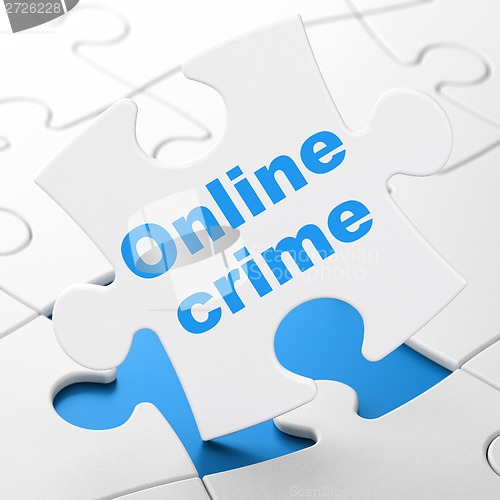 Image of Security concept: Online Crime on puzzle background