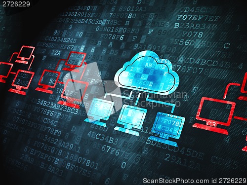 Image of Computing concept: Cloud Technology on digital background