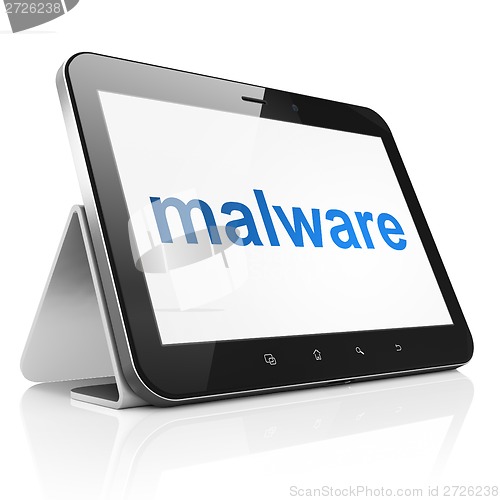 Image of Safety concept: Malware on tablet pc computer