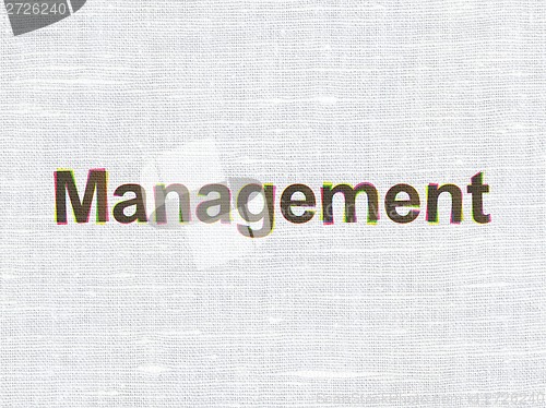 Image of Finance concept: Management on fabric texture background