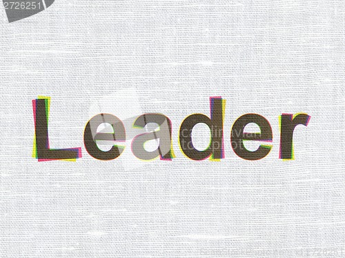 Image of Business concept: Leader on fabric texture background