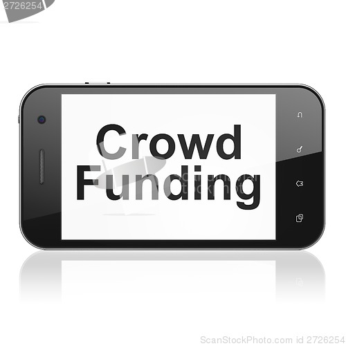 Image of Finance concept: Crowd Funding on smartphone