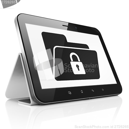 Image of Finance concept: Folder With Lock on tablet pc computer