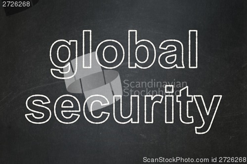 Image of Global Security on chalkboard background