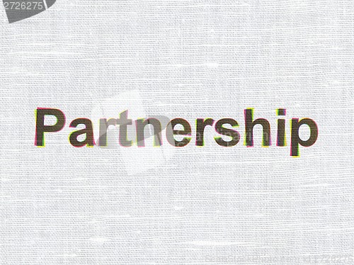Image of Finance concept: Partnership on fabric texture background