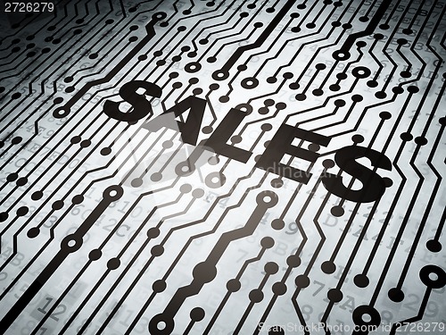 Image of Advertising concept: circuit board with Sales