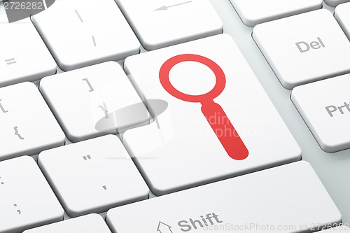 Image of Information concept: Search on computer keyboard background