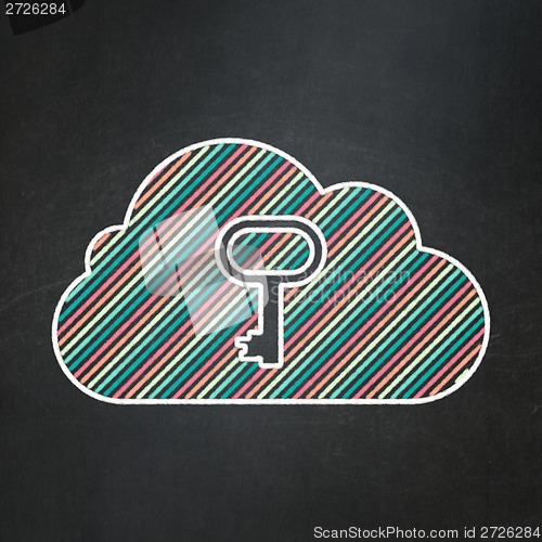 Image of Cloud With Key on chalkboard background