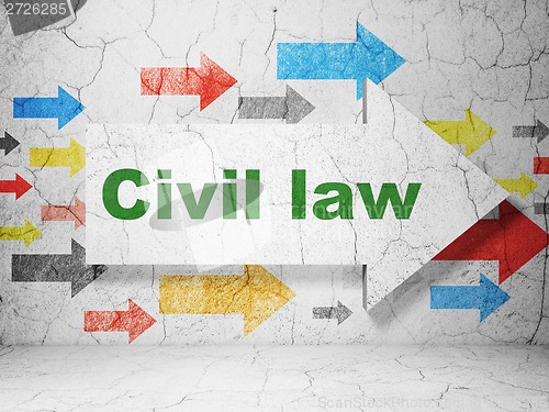 Image of Law concept: arrow with Civil Law on grunge wall background