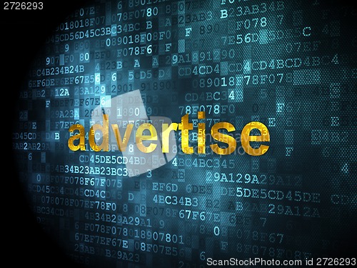 Image of Marketing concept: Advertise on digital background