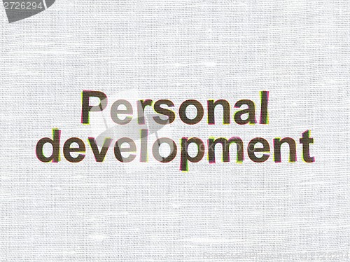 Image of Education concept: Personal Development on fabric texture background