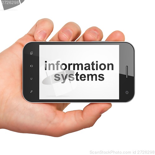 Image of Data concept: Information Systems on smartphone