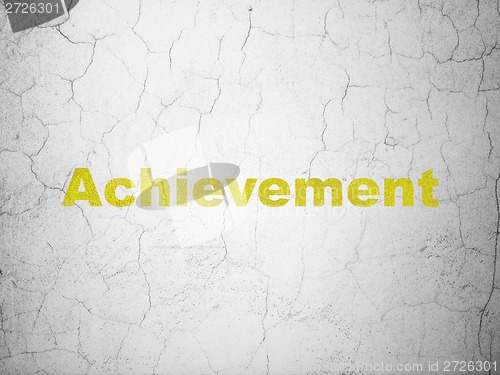 Image of Education concept: Achievement on wall background