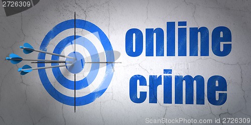 Image of Privacy concept: target and Online Crime on wall background