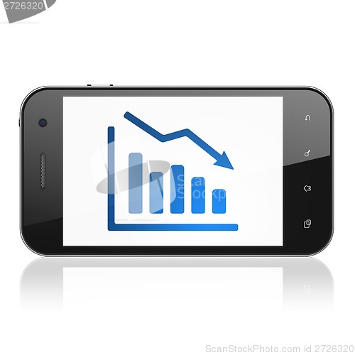 Image of Marketing concept: Decline Graph on smartphone