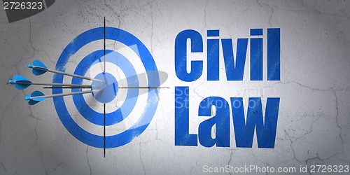 Image of Target and Civil Law on wall background