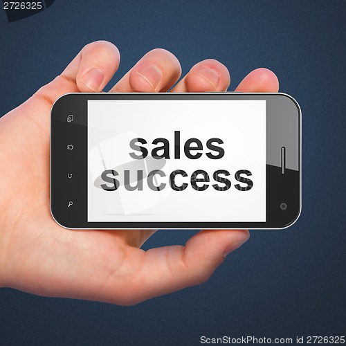 Image of Marketing concept: Sales Success on smartphone