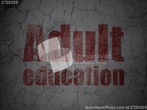 Image of Education concept: Adult Education on grunge wall background