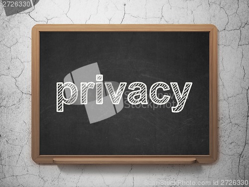 Image of Safety concept: Privacy on chalkboard background