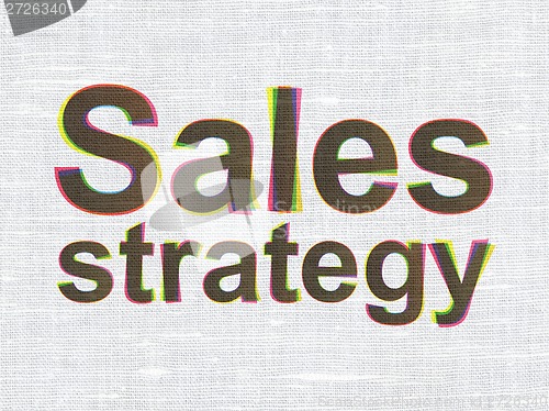 Image of Marketing concept: Sales Strategy on fabric texture background