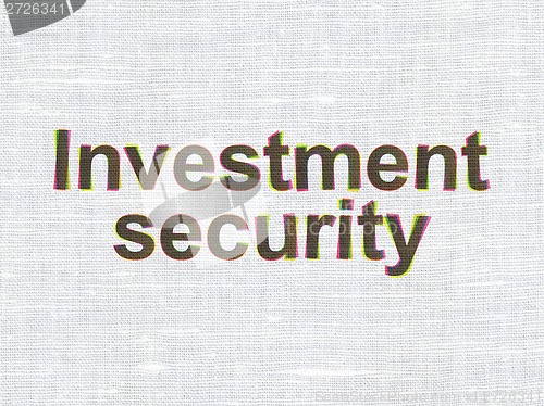 Image of Protection concept: Investment Security on fabric texture background