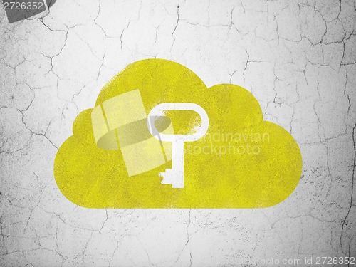Image of Cloud With Key on wall background