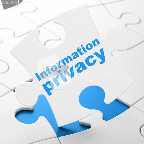 Image of Security concept: Information Privacy on puzzle background