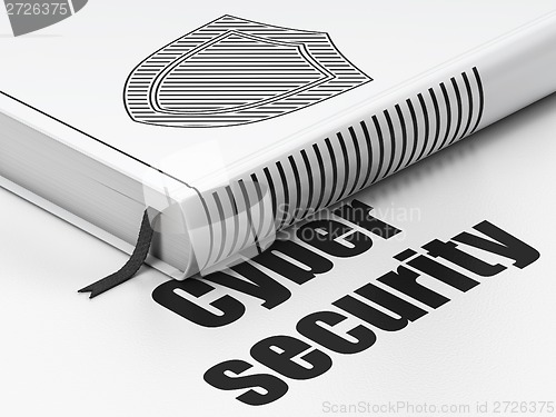 Image of Book Shield, Cyber Security on white background