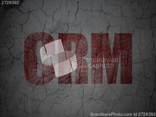 Image of Finance concept: CRM on grunge wall background